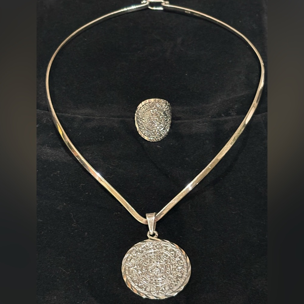 Elegant Sterling Silver 925 Necklace and Ring Set